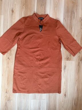 Dear Scarlett rust knit 3/4 sleeve dress size large